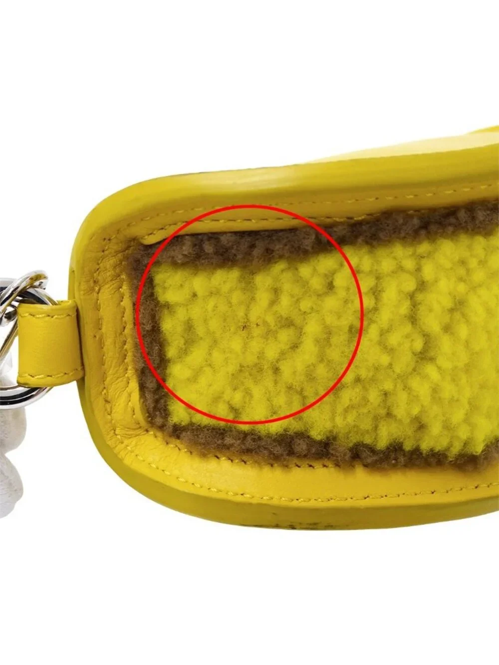 Fendi Pouch Leather Wool Yellow Taco Motif